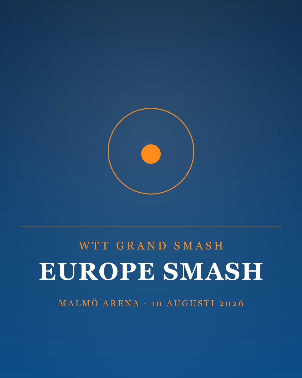 Europe Smash 2026 – Bordtennis (WTT Grand Smash) i Malmö – tickets Malmö Arena, Malmö