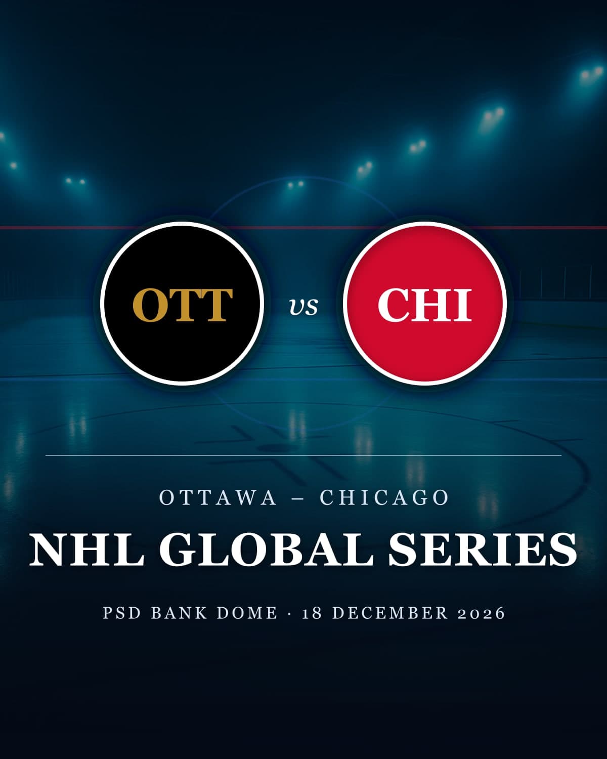 NHL Global Series: Ottawa Senators vs Chicago Blackhawks – biljetter PSD Bank Dome, Düsseldorf