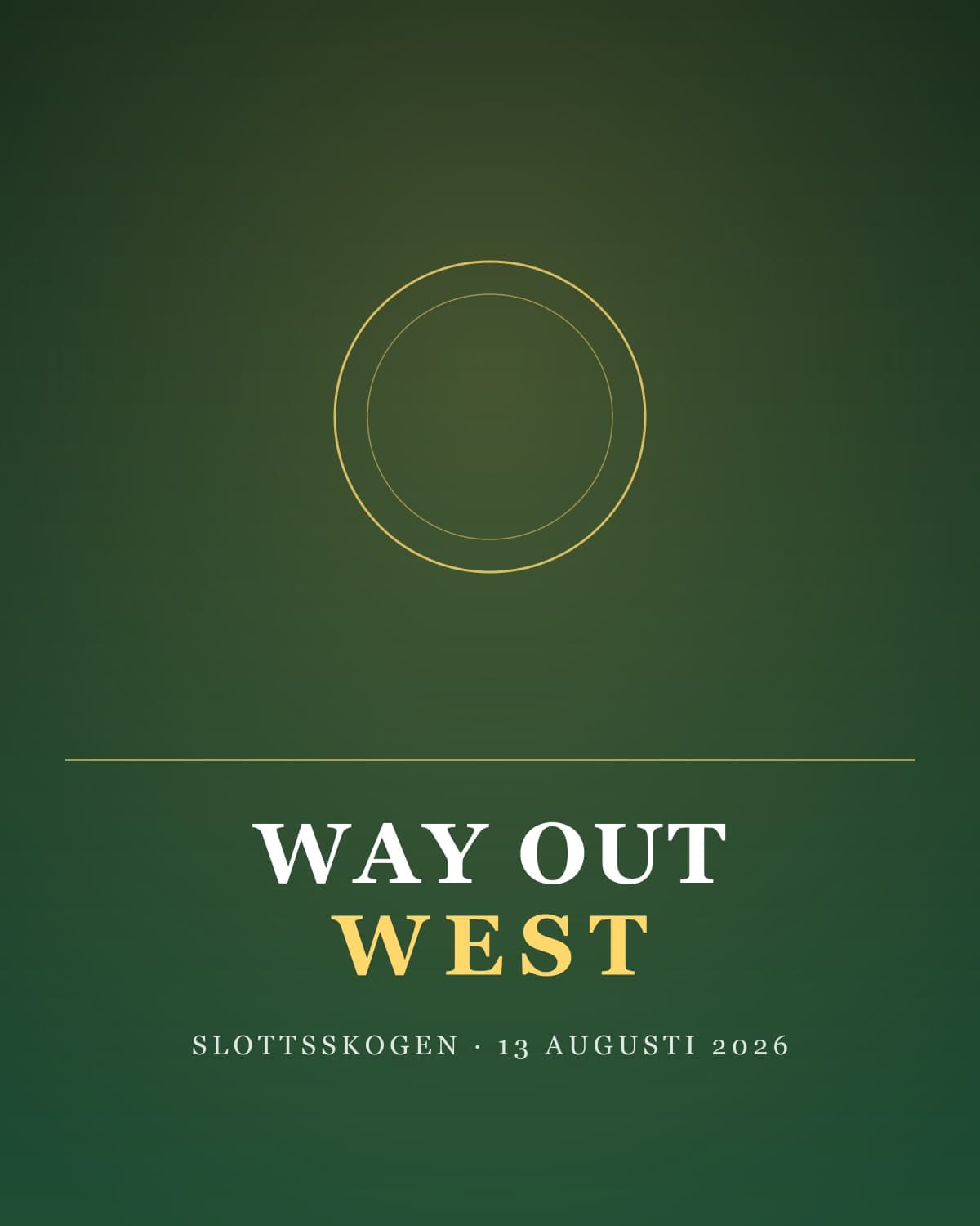 Way Out West 2026 – biljetter Slottsskogen, Göteborg
